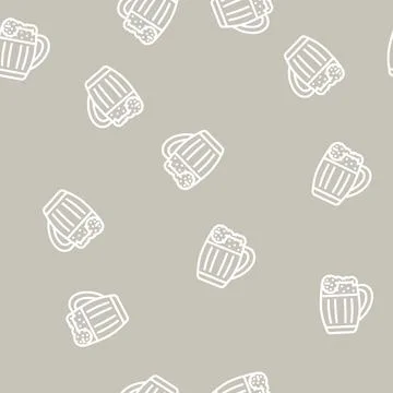 Oktober fest line vector seamless pattern Stockillustratie