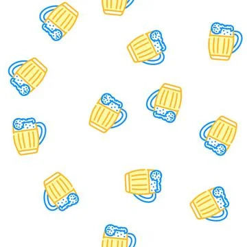 Oktober fest vector seamless pattern Stock Illustration