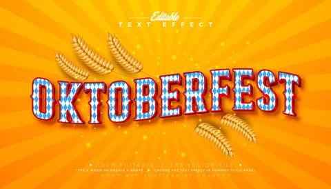 Oktoberfest 3D Text Effect Design Editable and Scalable Vector Graphic Style  Illustrazione stock