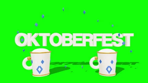 Oktoberfest 3d typography ceramic stein Vídeos de archivo 346117957