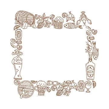 Oktoberfest background doodle vector Stock Illustration