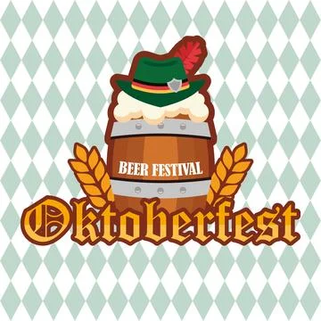 Oktoberfest barrel icon. Vector Illustrazione stock