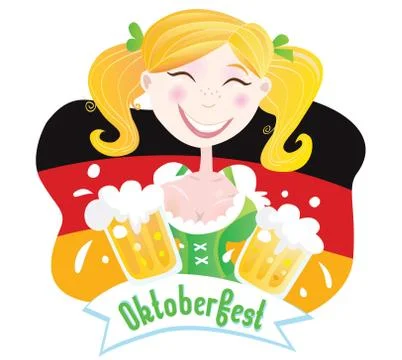 Oktoberfest : Bavaria woman illustration Stock Illustration