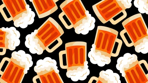 Oktoberfest Beer Mug Pattern Animated Motion Graphic Background Stock Footage 345931139