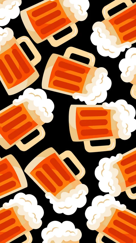 Oktoberfest Beer Mug Pattern Animated Motion Graphic Background with Foamy B Stock Footage 346106018
