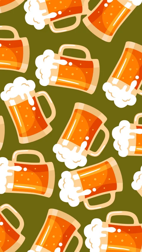 Oktoberfest Beer Mug Seamless Pattern Motion Graphic Background Stock Footage 346106217