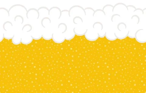 Oktoberfest beer texture with bubbles, white foam seamless border Stock Illustration