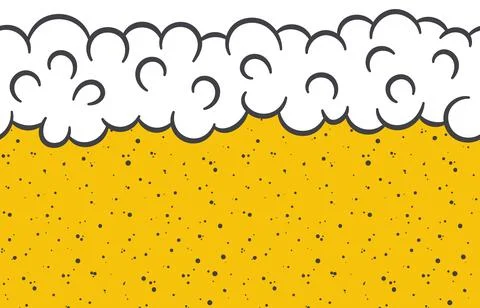 Oktoberfest beer texture with bubbles, white foam seamless border イラスト素材