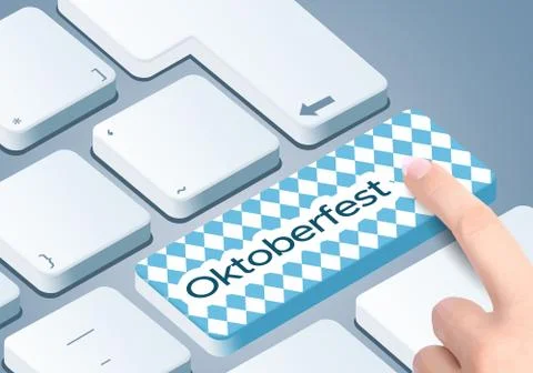 Oktoberfest Button - Keyboard with 3D Concept illustration Stock Illustration