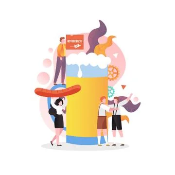 Oktoberfest celebration vector concept for web banner, website page Stock Illustration