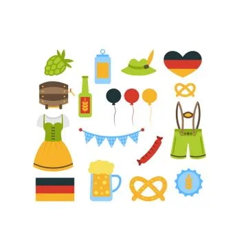 Oktoberfest Colorful Elements Stock Illustration