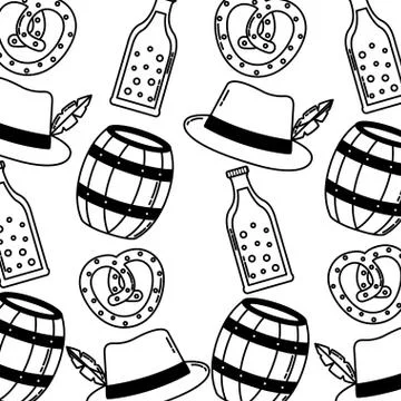 Oktoberfest germany celebration pattern Illustrazione stock