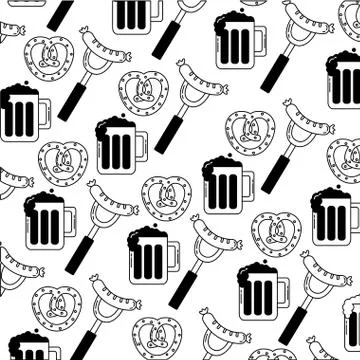 Oktoberfest germany celebration pattern Stock Illustration