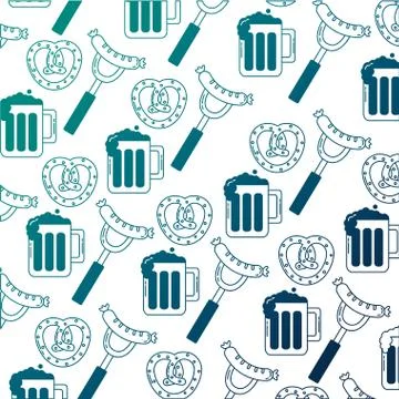 Oktoberfest germany celebration pattern Stock Illustration