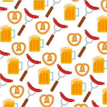 Oktoberfest germany celebration pattern Illustrazione stock