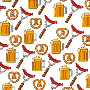 Oktoberfest germany celebration pattern Stock Illustration