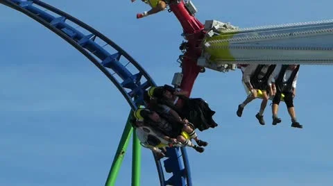 Oktoberfest Germany Munich Beer Festival Roller Coaster Stock Footage