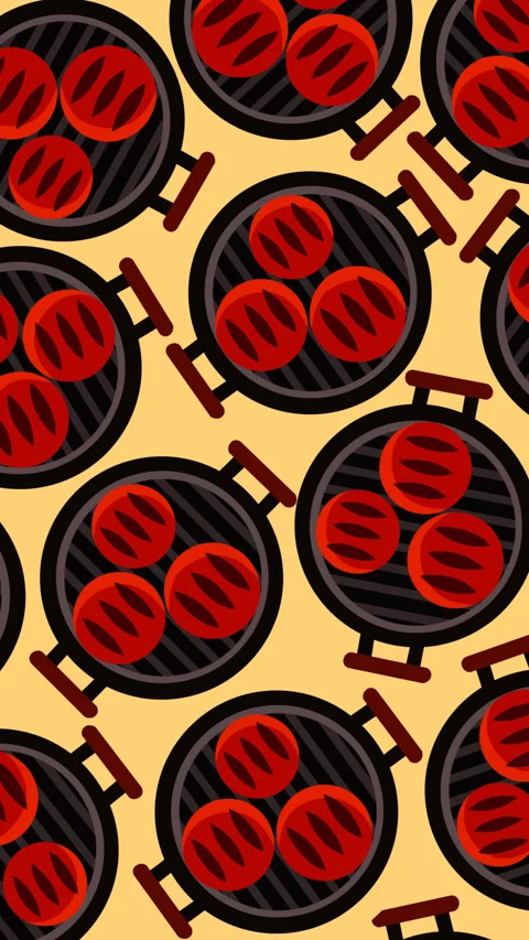 Oktoberfest Grilled Sausage Seamless Pattern Motion Graphic Background Stock Footage 346106353