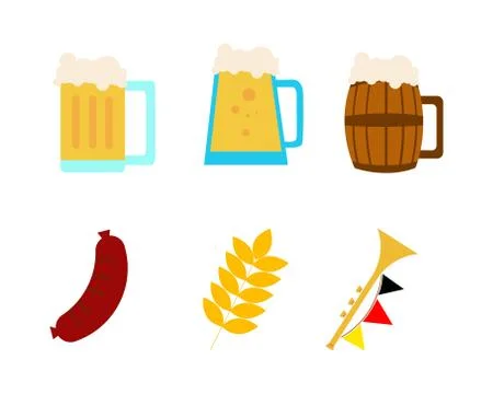 Oktoberfest Items Simple Illustration Stock Illustration