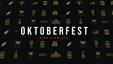 Oktoberfest Neon Icons Stock After Effects