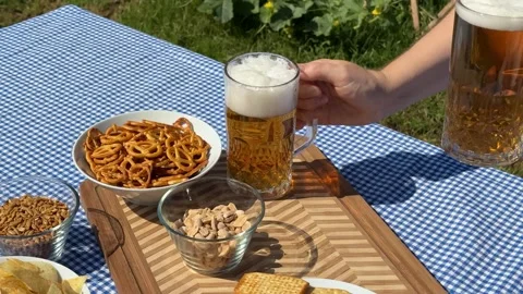 Oktoberfest Picnic Scene Stock Footage 313867147