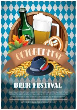 Oktoberfest poster template Stock Illustration
