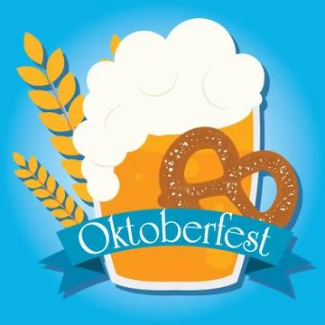 Oktoberfest poster with text Stock Illustration
