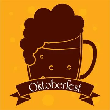 Oktoberfest poster with text Stock Illustration