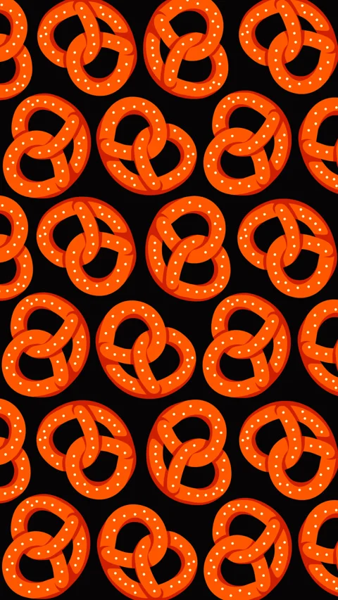 Oktoberfest Pretzel Seamless Pattern Motion Graphic Background Stock Footage 346106379