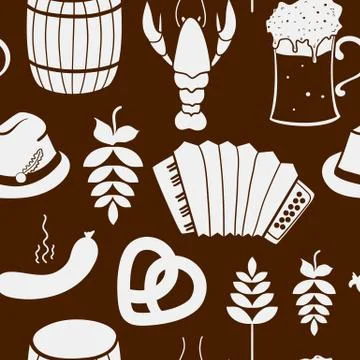 Oktoberfest seamless pattern Stock Illustration