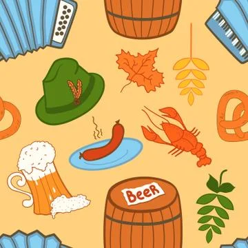Oktoberfest seamless pattern Stock Illustration