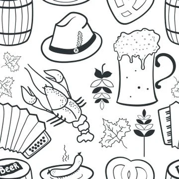 Oktoberfest seamless pattern Stock Illustration