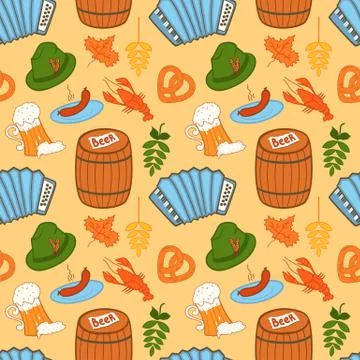 Oktoberfest seamless pattern Stock Illustration
