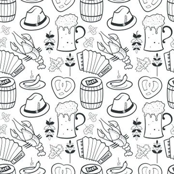 Oktoberfest seamless pattern Stock Illustration
