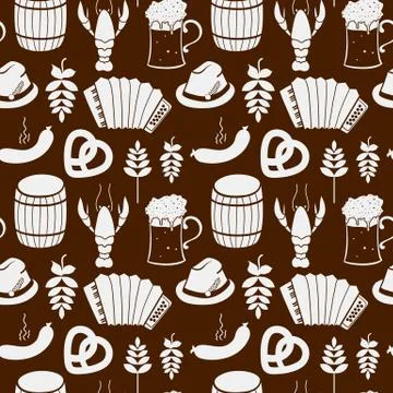 Oktoberfest seamless pattern Stock Illustration