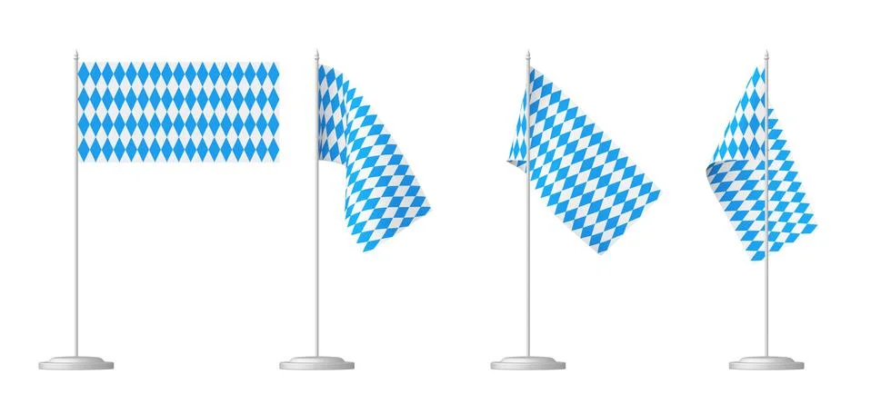 Oktoberfest small table flags on stand set isolated. Stock Illustration