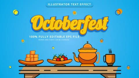 Oktoberfest text effect editable Stock Illustration
