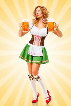 Oktoberfest waitress. Stock Photos