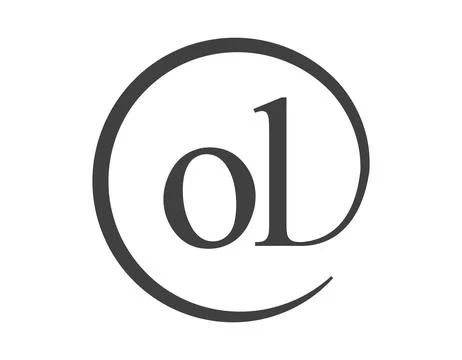 OL logo from two letter with circle shape email sign style. O and L round l.. Stock Illustration