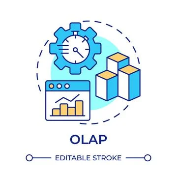 OLAP multi color concept icon 库存插图