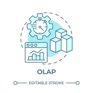 OLAP soft blue concept icon Stock Illustration