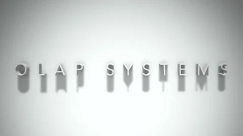 Olap systems 3D title animation white text on a white background Stock Footage 299758738
