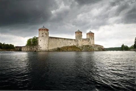 Olavinlinna castle Stock Photos