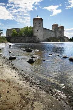 Olavinlinna castle Stock Photos