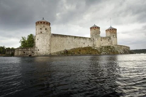 Olavinlinna castle 스톡 사진