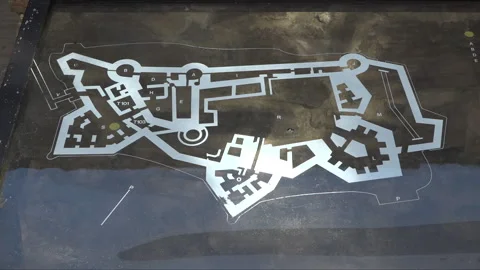 Olavinlinna Map of the castle 스톡 동영상 133560878