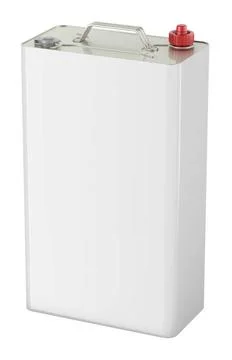 Ölblechdose, 3D-Rendering Oil tin can, 3D rendering isolated on white back.. Foto stock