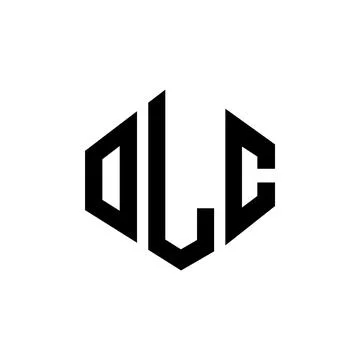 OLC letter logo design with polygon shape. OLC polygon and cube shape logo .. Illustrazione stock