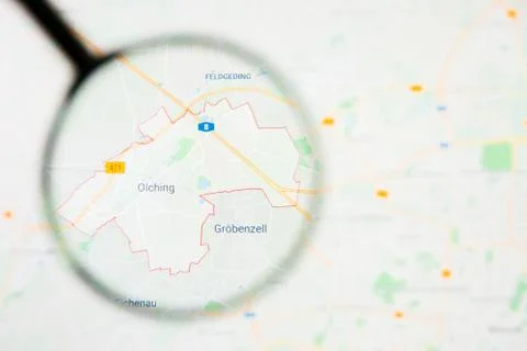 Olching city in Germany, Bavaria visualization illustrative concept on display Stock Photos