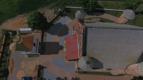 Old 15th century St. Michael fortified church in Synkovichy, Belarus. Stock Footage 97120645